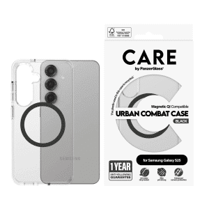 PanzerGlass CARE by PanzerGlass® Flagship Case Transparent Urban Combat m. Schwarz Qi Samsung Galaxy S25