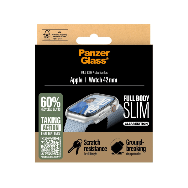 PanzerGlass Screen Protector Snappie Full Body Slim Transparent Apple Watch 10 46mm