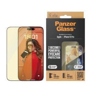PanzerGlass iPhone 15 Pro Eyecare | Ultra-Wide Fit mit EasyAligner