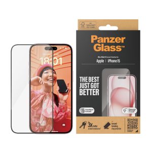PanzerGlass iPhone 15 Ultra-Wide Fit mit EasyAligner (2809) Schutzglas