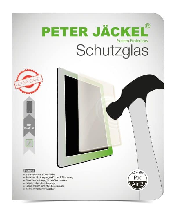 Peter Jäckel HD Glass Protector für Apple iPad Air / Air 2 / iPad Pro 9.7" / iPad 9.7 (2017) / iPad 9.7" (2018) Schutzglas