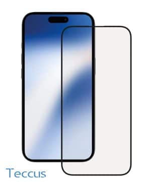 Teccus Set 2.5D FullScreen Displayschutzglas fuer iPhone 15