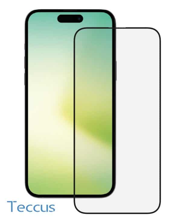 Teccus Set 2.5D FullScreen Displayschutzglas für iPhone 15 Plus