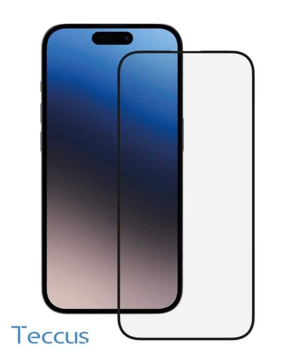 Teccus Set 2.5D FullScreen Displayschutzglas für iPhone 15 Pro